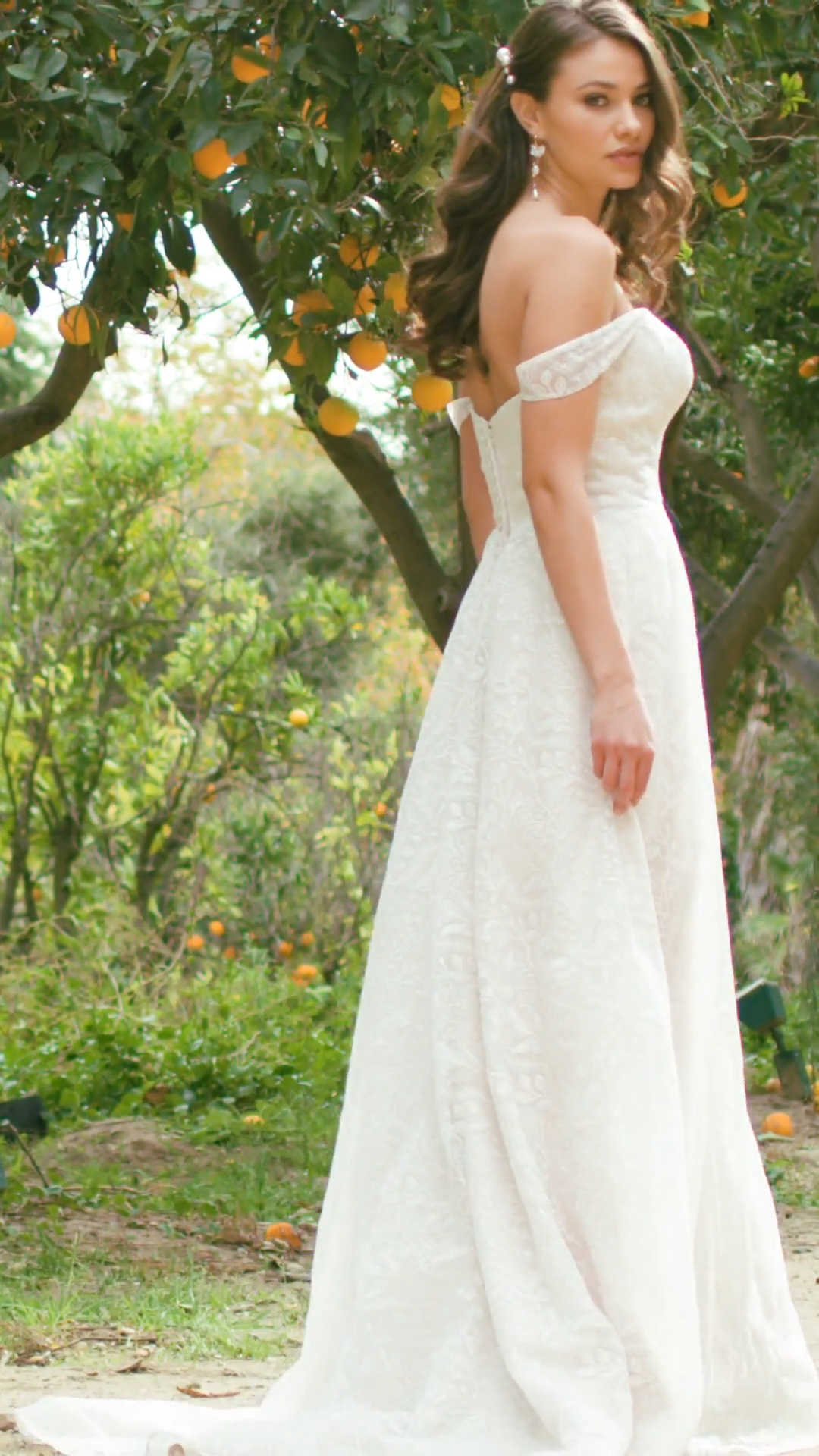 Simply Val Stefani S2198 Shimmery Embroidered Floral Lace Full A-Line Wedding Dress With Sheer Swag Sleeves And Pockets Simply Val Stefani S2198 Shimmery Embroidered Floral Lace Full A-Line Wedding Dress With Sheer Swag Sleeves And Pockets