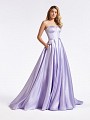 Fairytale inspired strapless lilac formal gown with sparkling corset bodice and pockets at skirt Fairytale inspired strapless lilac formal gown with sparkling corset bodice and pockets at skirt