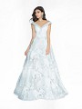 ValStefani 3765RG elegant white gown with slit and a wrap skirt with build in mini skirt