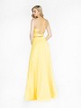 ValStefani 3731RA yellow floor length two piece dress with crisscross back