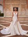 Sequins Lace Appliques and Glitter Tulle Mermaid with Deep Sweetheart and Detachable Train ValStefani PAULINA