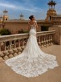 ValStefani ELSA Beaded Lace Appliques Portrain Illusion Back Mermaid with Cathedral Train ValStefani ELSA Beaded Lace Appliques Portrain Illusion Back Mermaid with Cathedral Train