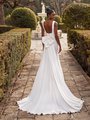 Style MARTA Deep Square Neck Mermaid with Sweep Train and Detachable Crepe Back Satin Bow
