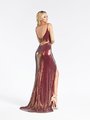 Val Stefani 3908RG deep V-back with straps mermaid with cutout at back bodice and horsehair trimmed kick train